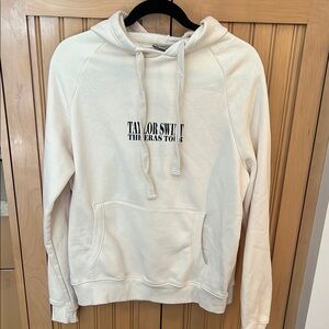 taylor swift Eras tour off White Hoodie with Text Print size S